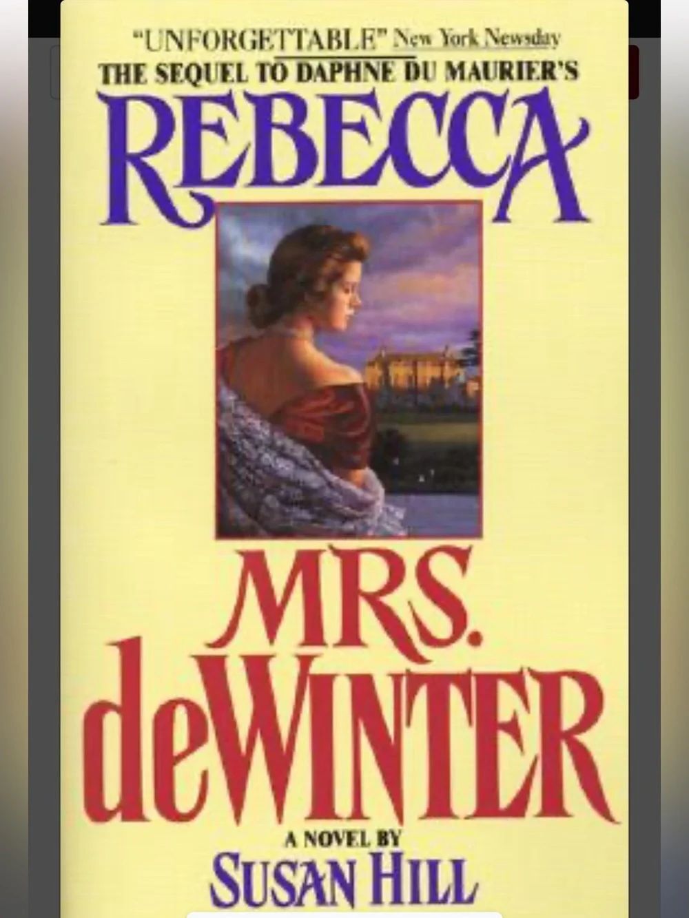 “Mrs. deWinter” by Susan Hill a paperback novel
